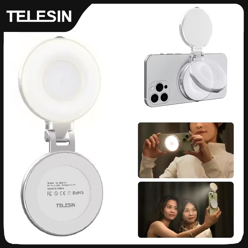 Luz De Preenchimento Magnética Para Smartphone Mini Selfie Com Brilho Ajustável De 3 Modos