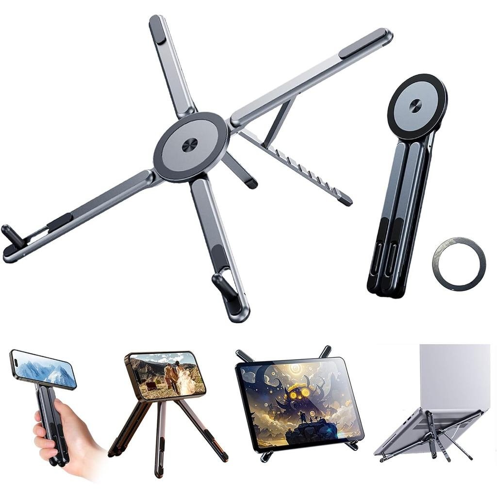 Magnético Portátil Multifuncional, Adequado para Smartphones, Tablets, Laptops, Material em Liga de Alumínio, Id
