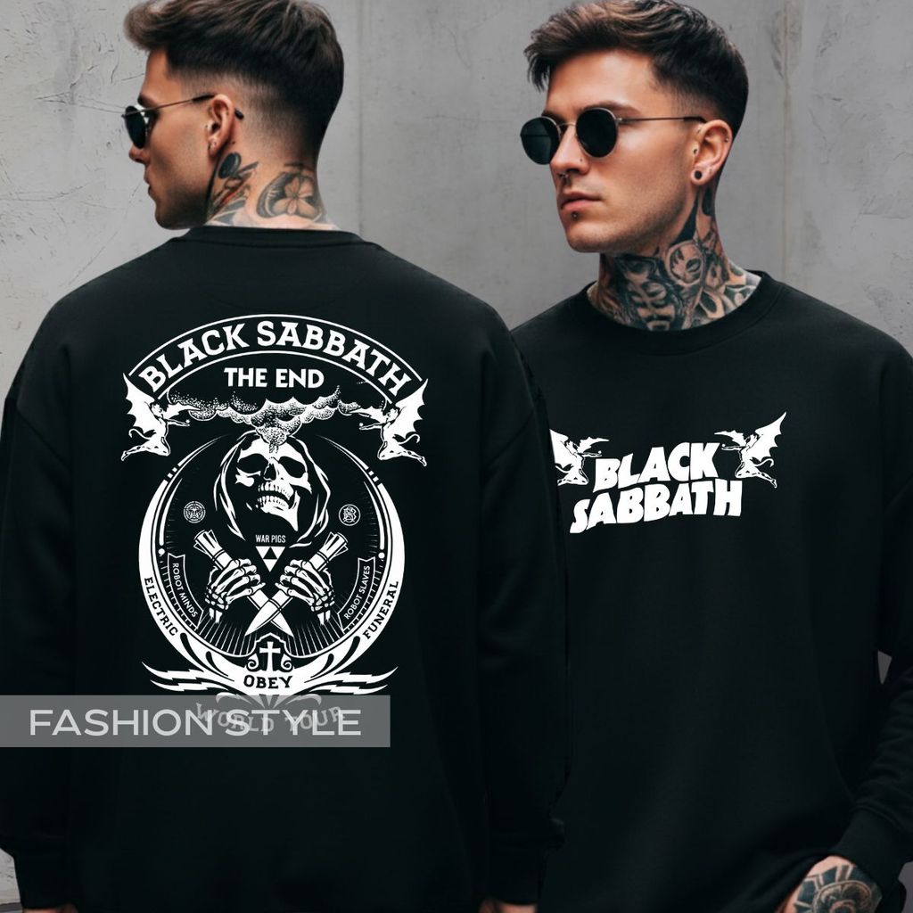 Moletom Careca Black The End World Tour Banda Rock Sabbath Obey Ozzy Estampa Caveira Electric Funeral