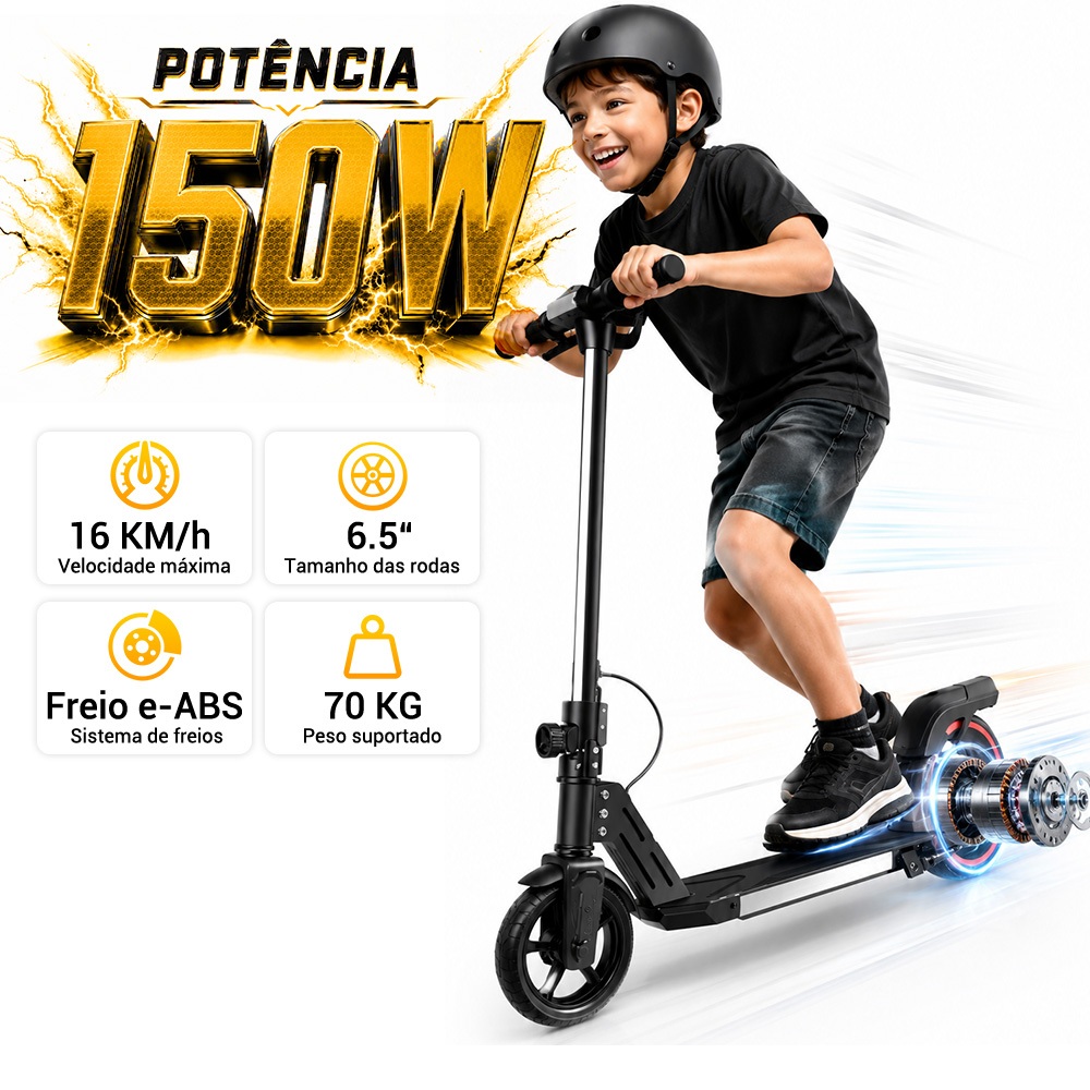 Trailforge-C1 Kids Electric Scooter 16KM/H 6.5' 150W Multicolor LED Lights Boy Girl