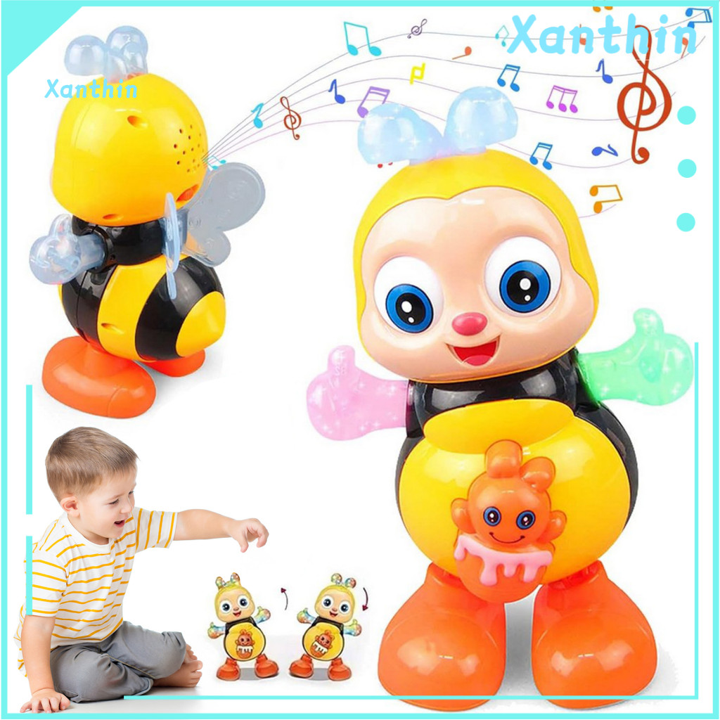 Kids Dancing Toy Electric Singing Bee for Toddlers with Music Led Lights Interactive Wiggling Cartoon Animal Educational