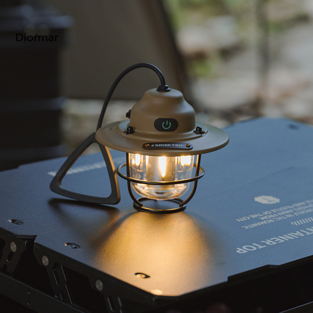 Outdoor Light Rechargeable Led Camping Lantern Ultra-bright Waterproof Dimmable Hanging Retro Electric for Hiking Fishin