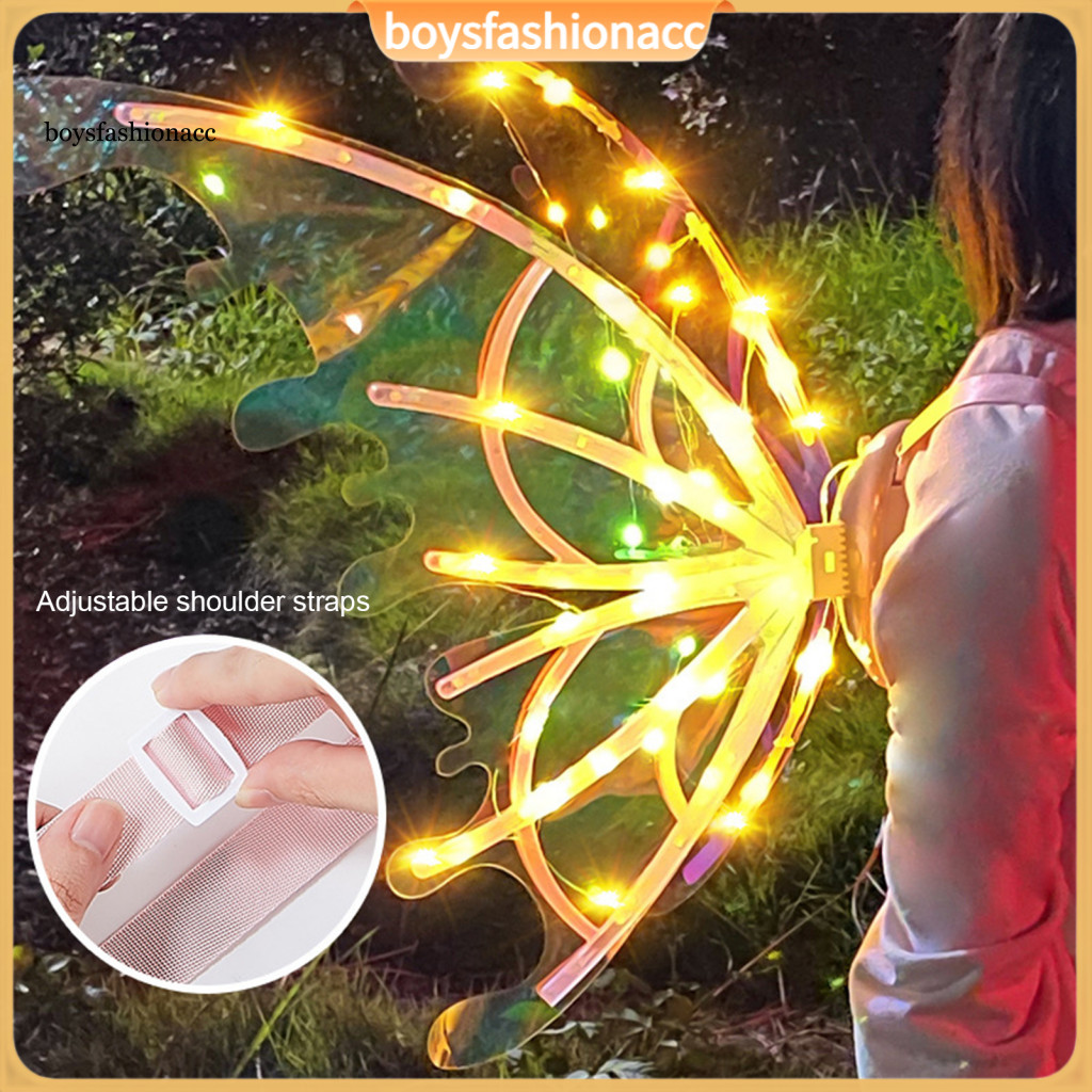 Electric Fairy Butterfly Wings with Led Lights – Colorful Light-up Rainbow for Girls Women Perfect for Party Christmas