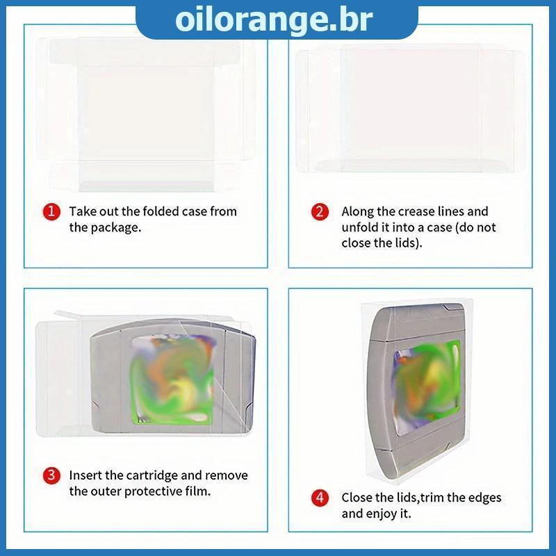 OLL 5 Unidades N64 Capas Protetoras De Jogo 0.3 Mm PET Transparente À Prova De Umidade Para Coleção De Jogos Retrô Armaz