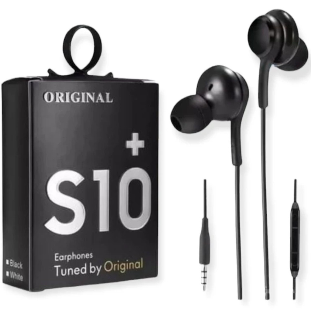 Fone de Ouvido P2 Intra Auricular com Microfone Preto S10 S10+ Tuned