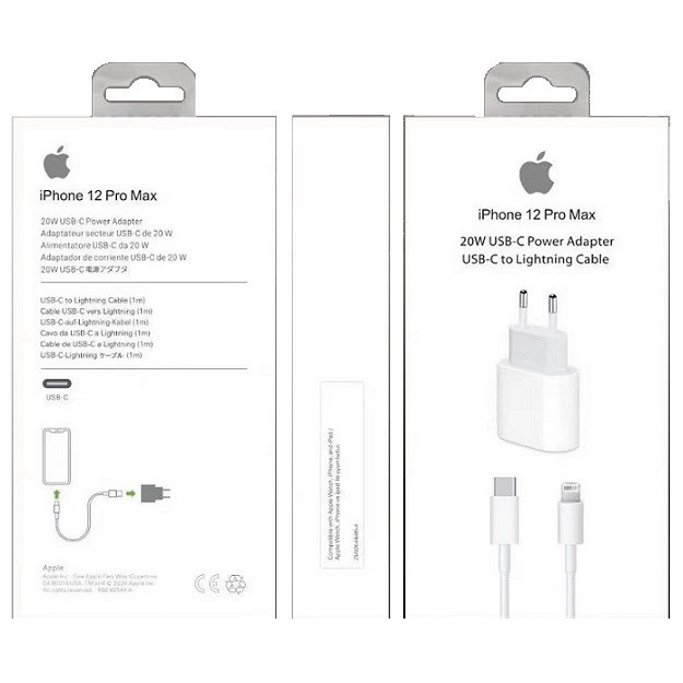 kit Quik Charger For iPhone Series 12 11 X XS Pro Max XR 8Plus 20W USB-C PD Fast Charger