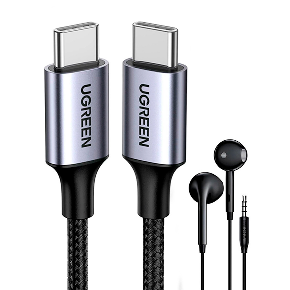 Ugreen Cabo Us261 Usb Tipo C p Usb Tipo C 1m + Fone Ouvido (K-3047-5886)