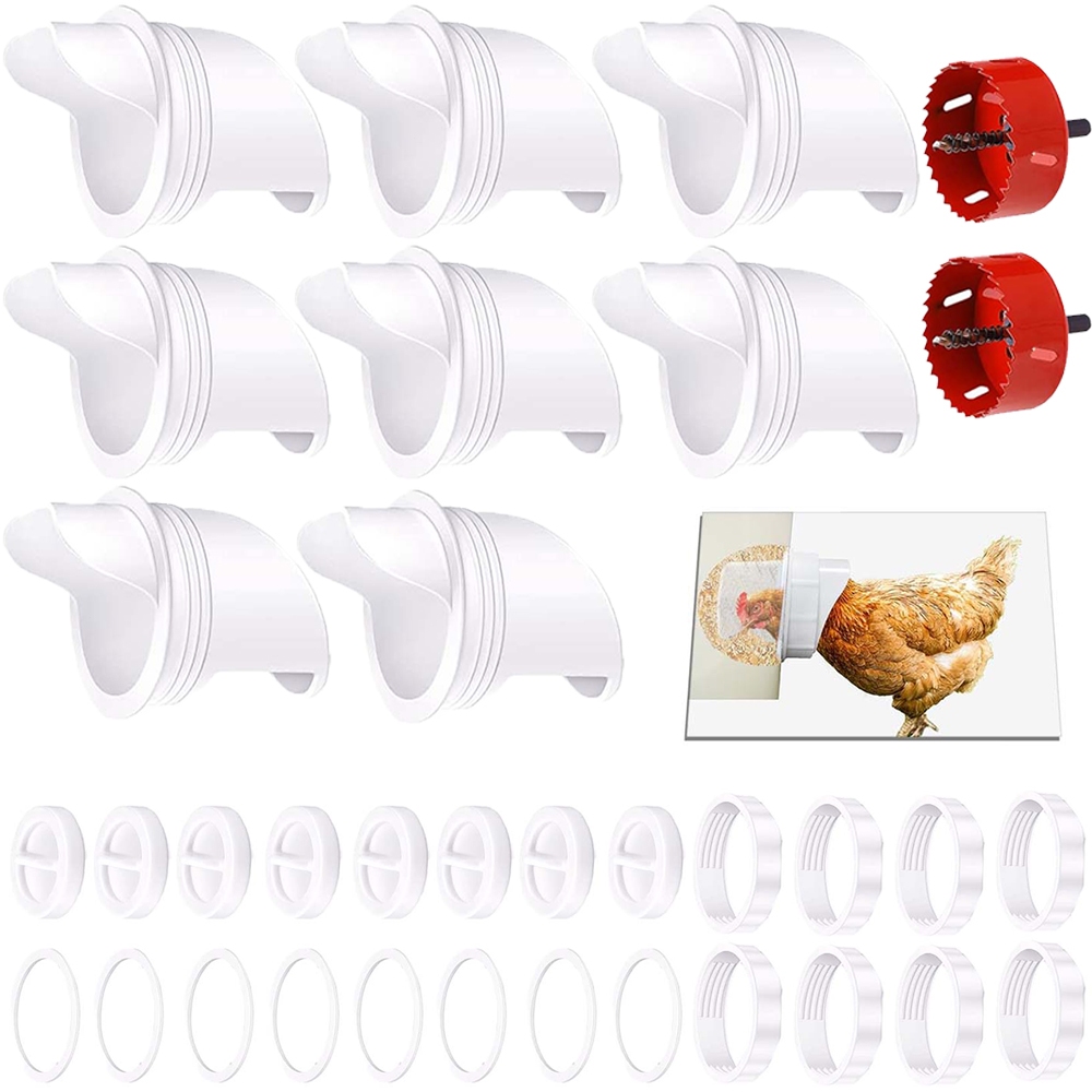 Junto de 8 peças DIY Professional PVC Gravity Chicken Feeder