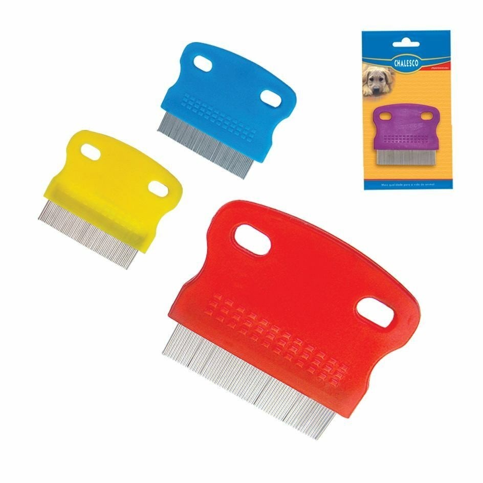 Pente Antipulga com Corpo Plástico e Cerdas em Aço Cromado Home e Professional Care 17,5x10cm Chalesco