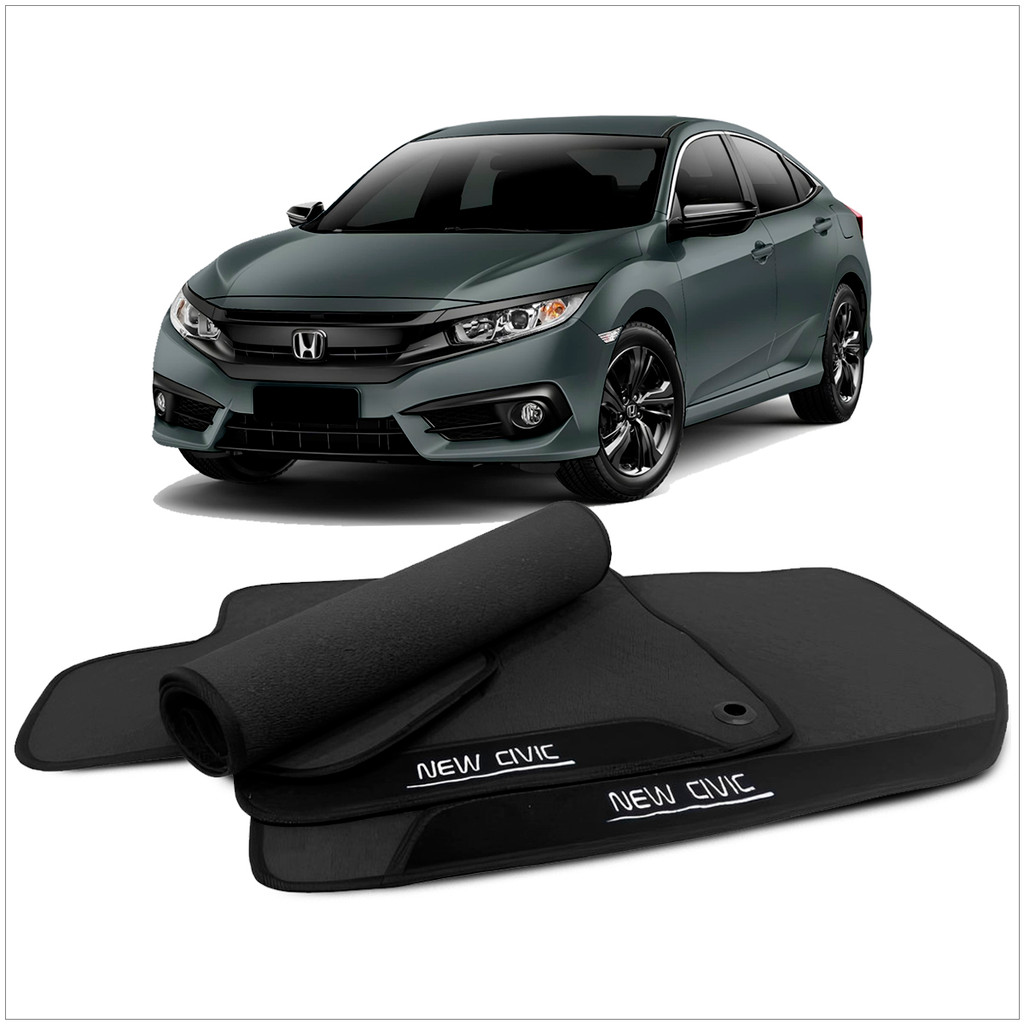 Jogo de Tapete Completo Personalizado Honda Linha Premium Carpete Borracha