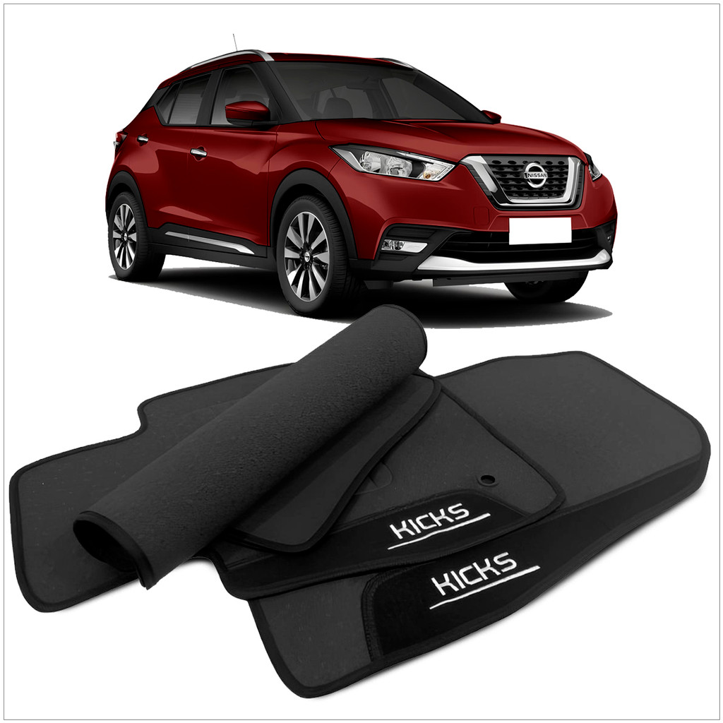 Jogo de Tapete Completo Personalizado Nissan Linha Premium Carpete Borracha