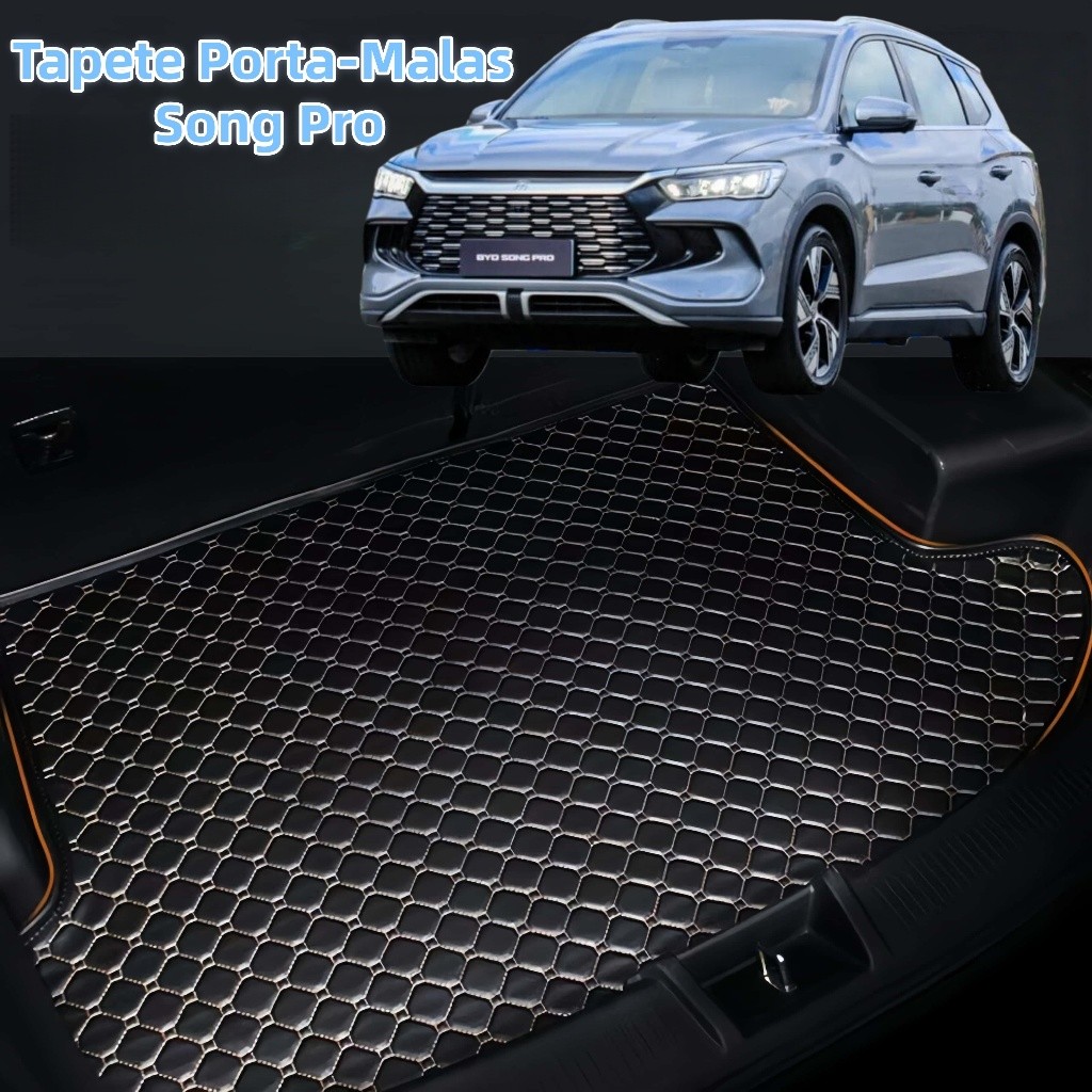 Tapete Porta-Malas Para BYD Song Pro Couro Premium Impermeável Antiderrapante Sob Medida