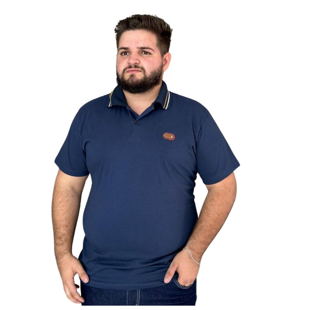 Camiseta Polo Fio 30 Bordada Algodao Manga Curta