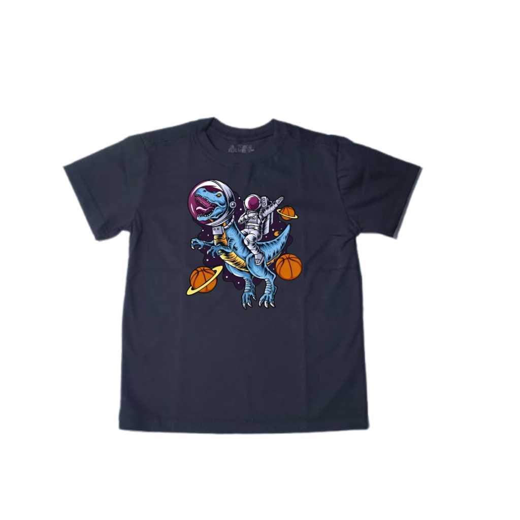 Camiseta Infantil Preta Estampa Astrodino – 100% Algodão