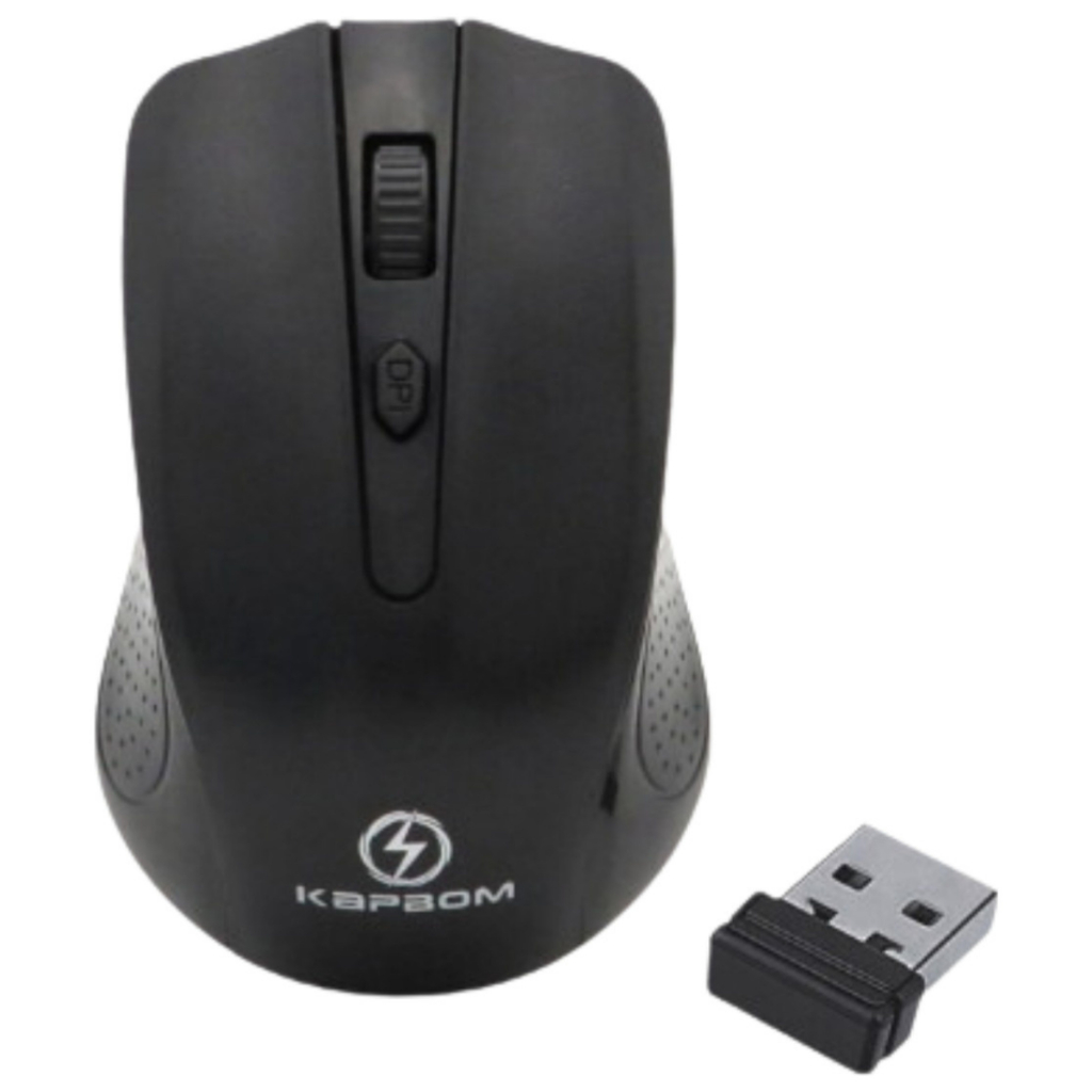Mouse Sem Fio Preto Kapbom Ka-633 1200dpi 4 Botões Wireless Ergonômico
