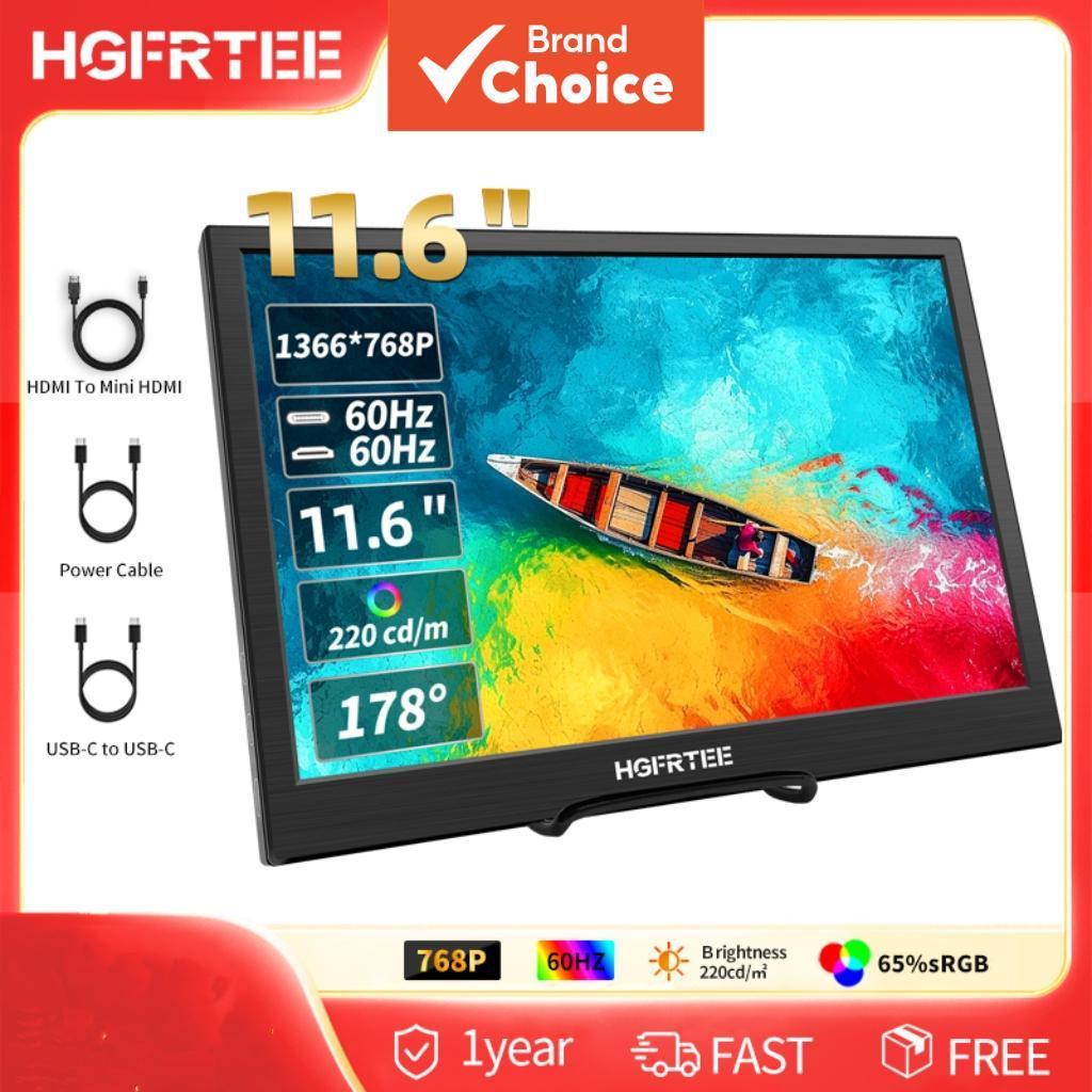 HGFRTEE Monitor Ultra Fino e Portátil 11,6 Polegadas para Jogos, Display para Laptop, PC, Mac, Monitor Externo USB-C