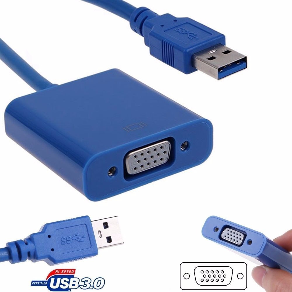 CABO ADAPTADOR CONVERSOR USB X VGA MONITOR MULTITELAS PC