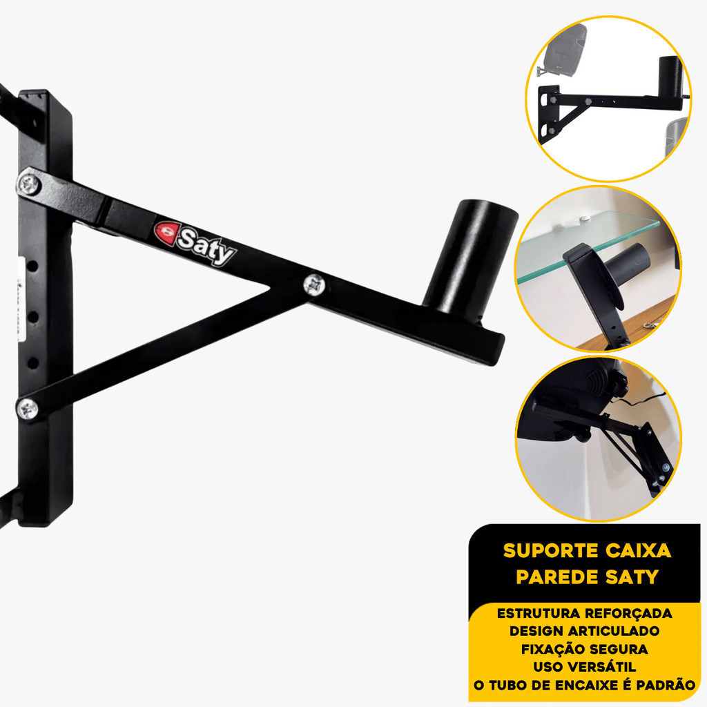 Kit 2 Suporte Caixas De Som Parede Acústica 30cm - 40kg Premium