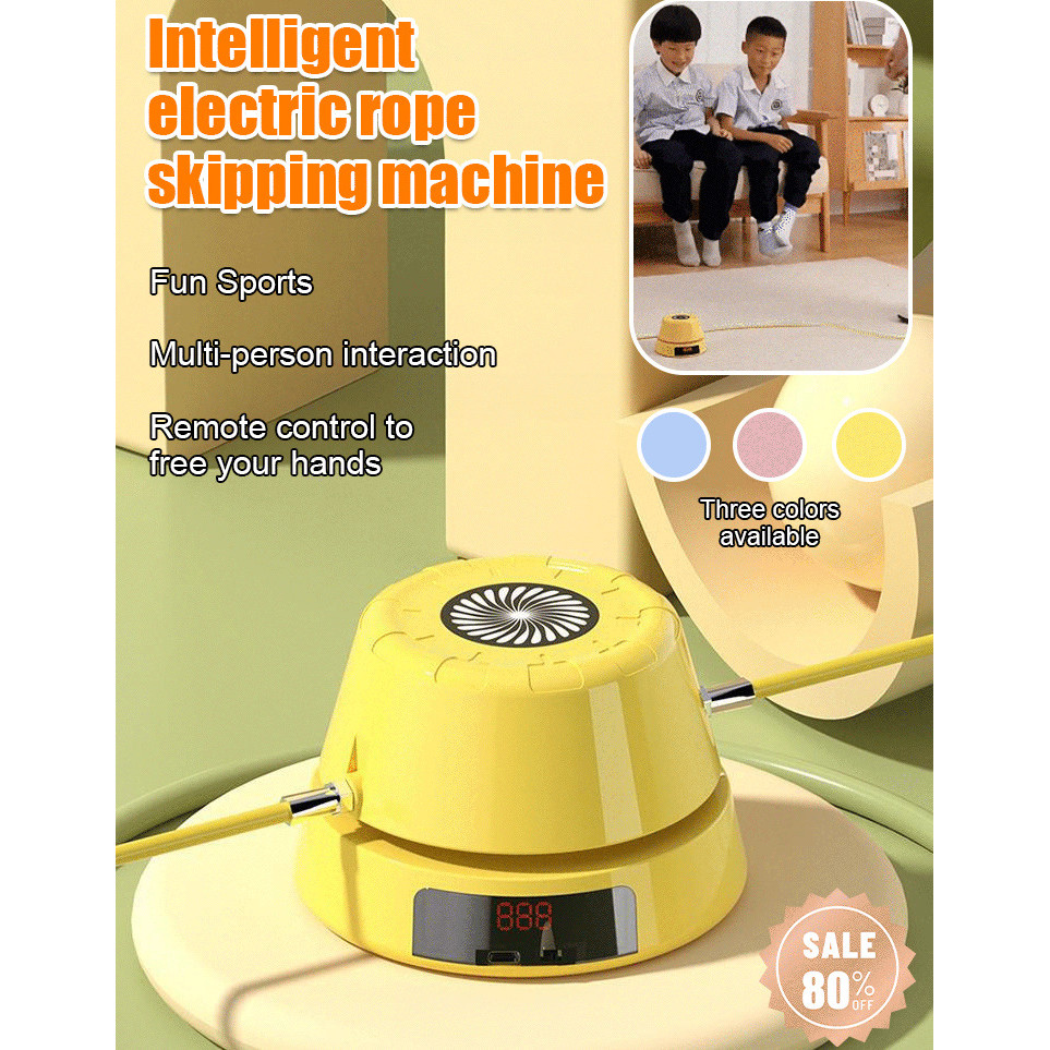 【Fácil de Usar】Intelligent Electric Rope Skipping Machine Para Família/Máquina de Pular Corda/Acessório de Salto