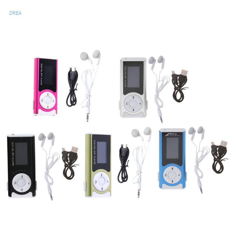 DREA USB Alumínio Tela LCD 32GB Cartão Clipe Música Digital MP3 Player