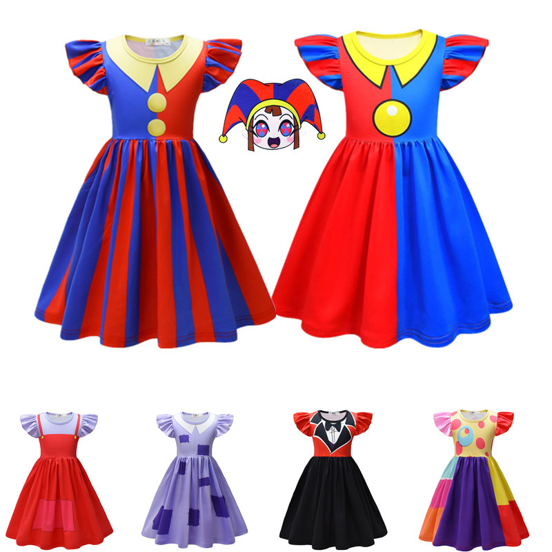 Incrível Digital Circus Magic Number Circus Panny Girls Dress cos