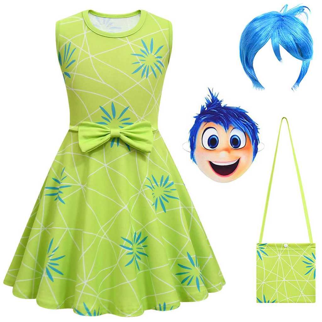 Mind Agent Team 2 Lele Joy Dress Meninas Anime Bow Slim-fit Vestido de princesa Vestido estampado Digital