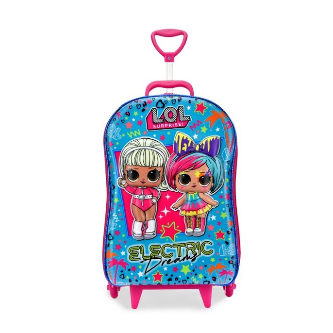 Mochila Malinha Escolar Meninas Lol Electric 3 Rodinhas G Infantil