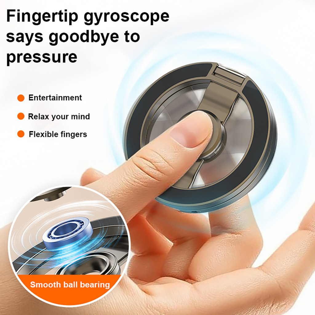 Metal Surface Phone Mount 360 Degree Rotation Magnetic 2-in-1 Stand Spinner 360° Rotating Foldable Desk Car with Double