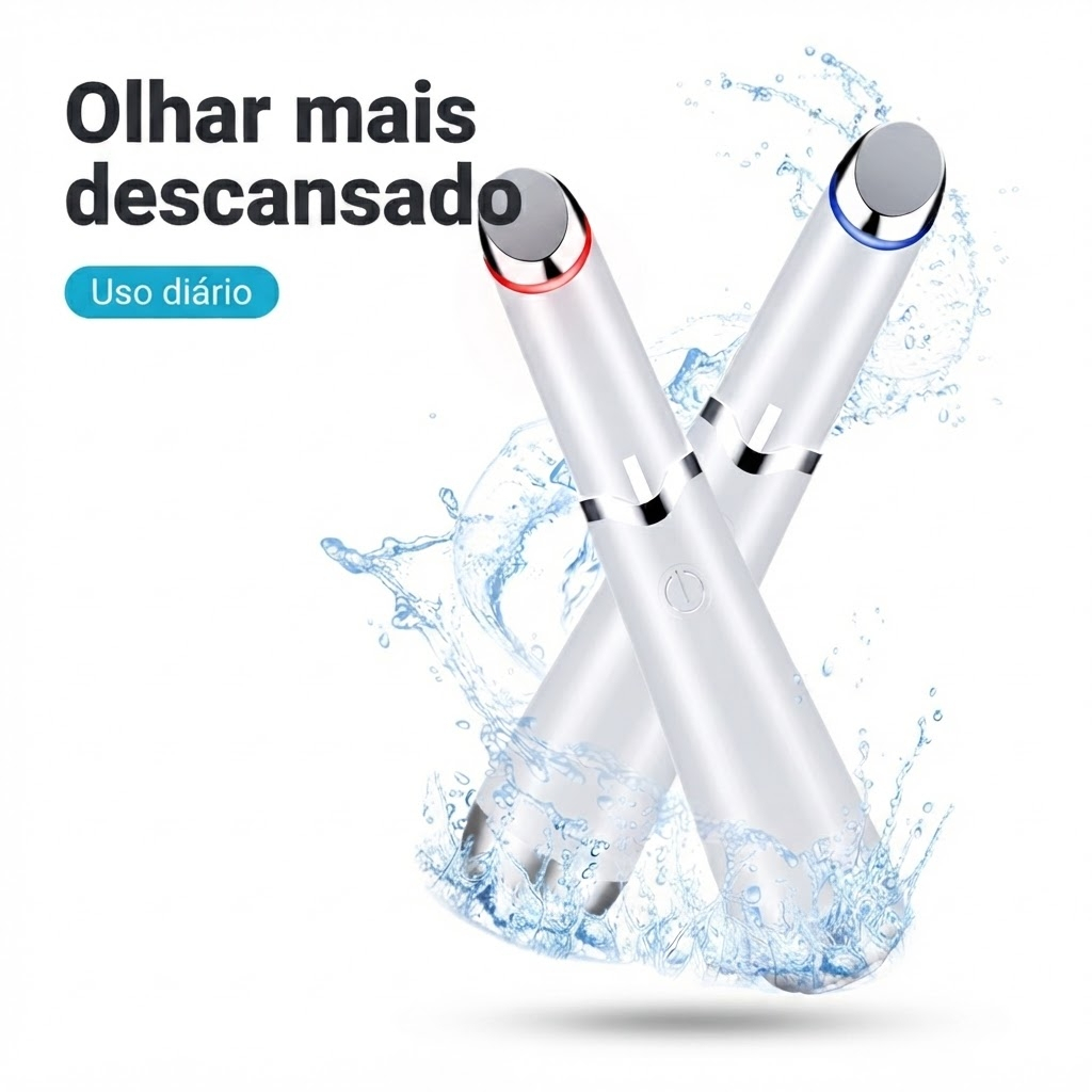 Rakukurasi Aparelho de Beleza para Olhos MYY-008 com LED, Calor, Vibração e USB Rosa