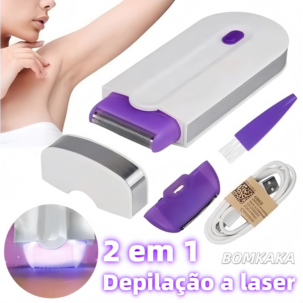 Portable Rechargeable Painless Women's Laser Epilator - Facial and Body Hair Remover