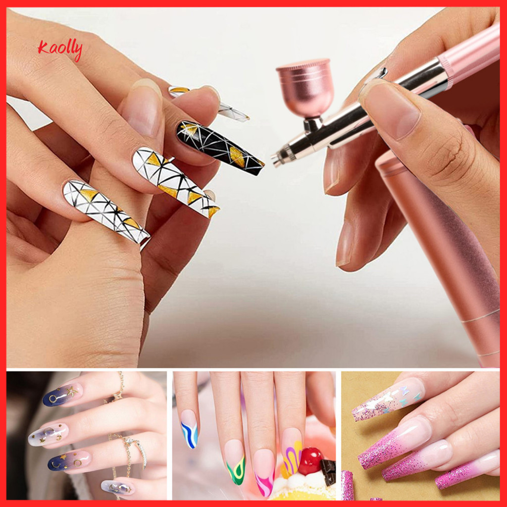 Portable Cordless Rechargeable Airbrush Kit for Nail Art Makeup – High-pressure Non-clogging Air Brush Set Perfect for