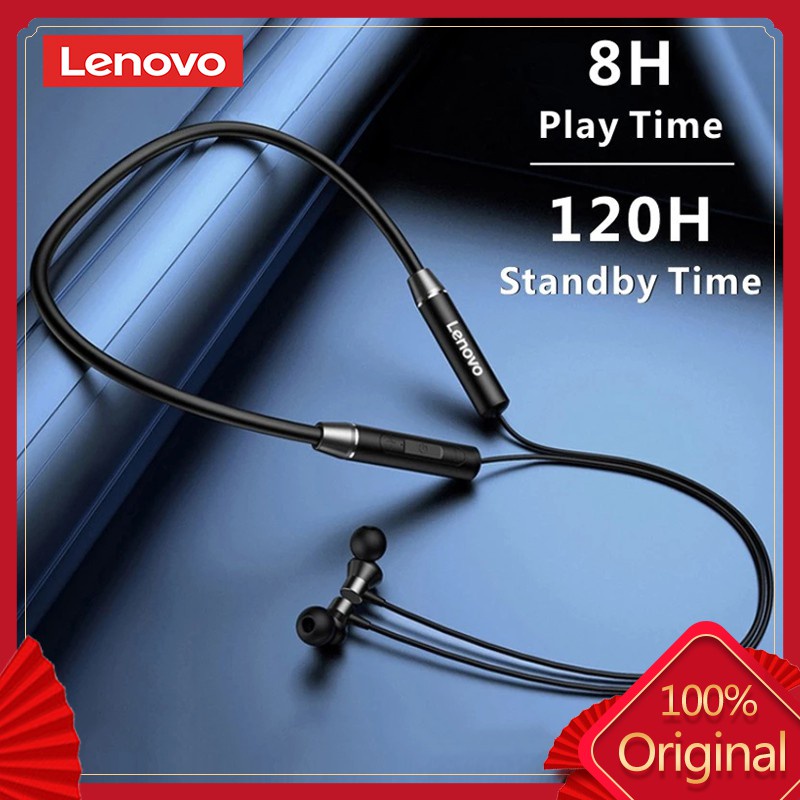 Lenovo HE05 Earphone Bluetooth5.0 Wireless Headset Magnetic Neckband Earphones IPX5 Waterproof Sport Earbud with Noise Cancelling Mic