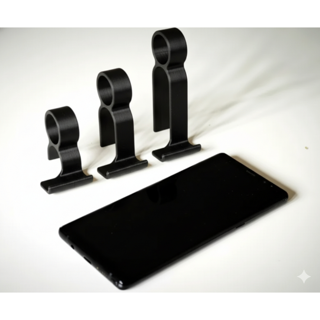 Kit 3 Suportes para Celular Smartphone Universal Apoio de Mão Mesa Stand Portátil Escritório Home Office Branco Preto