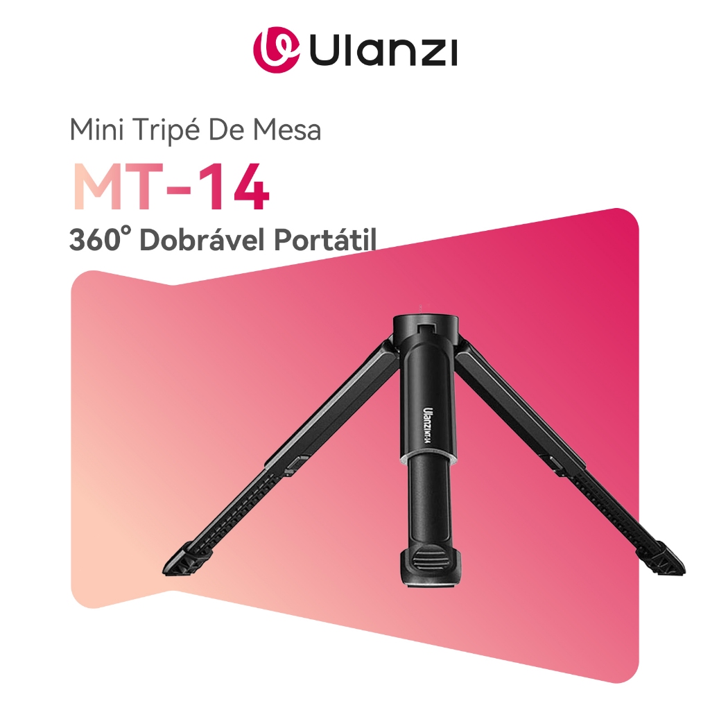 ULANZI MT-14 Mini Tripé De Mesa E Bastão 360° Dobrável Portátil Para DSLR E Smartphone 1/4