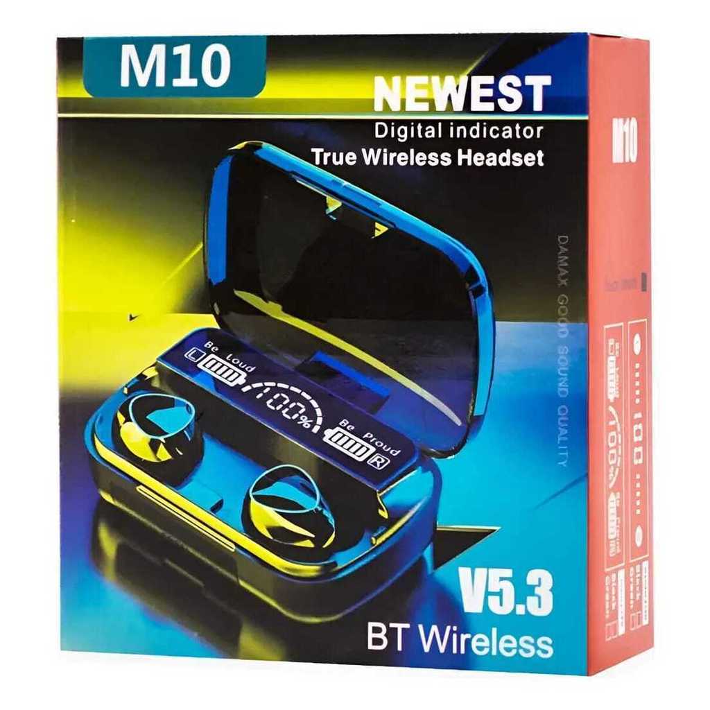 Fone Bluetooth TWS M10 Sem Fio Com Power Bank E Display LED