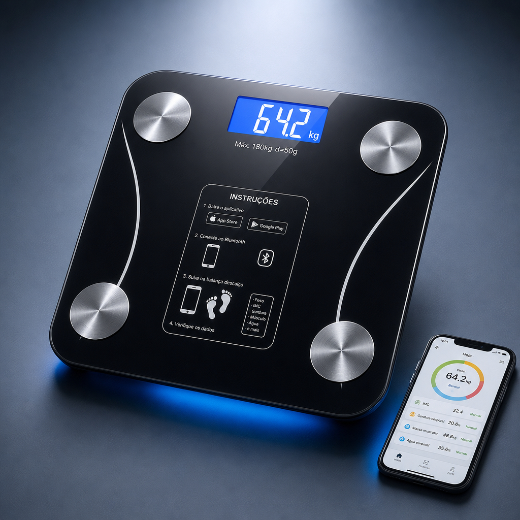 Analisador Corporal por Bioimpedância Bluetooth para Clínicas de Estética e Emagrecimento Caneta