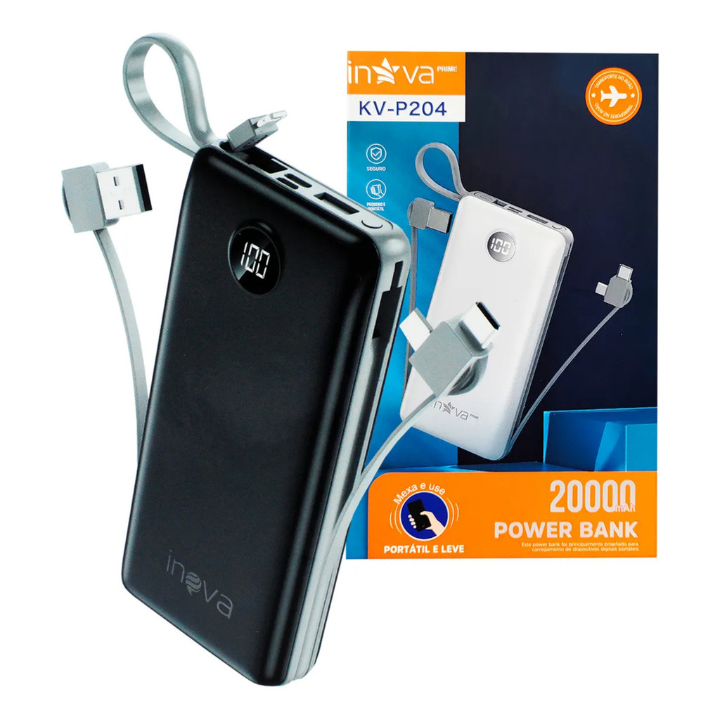Powerbank 20.000mah Com Display  Carregador Turbo Portátil