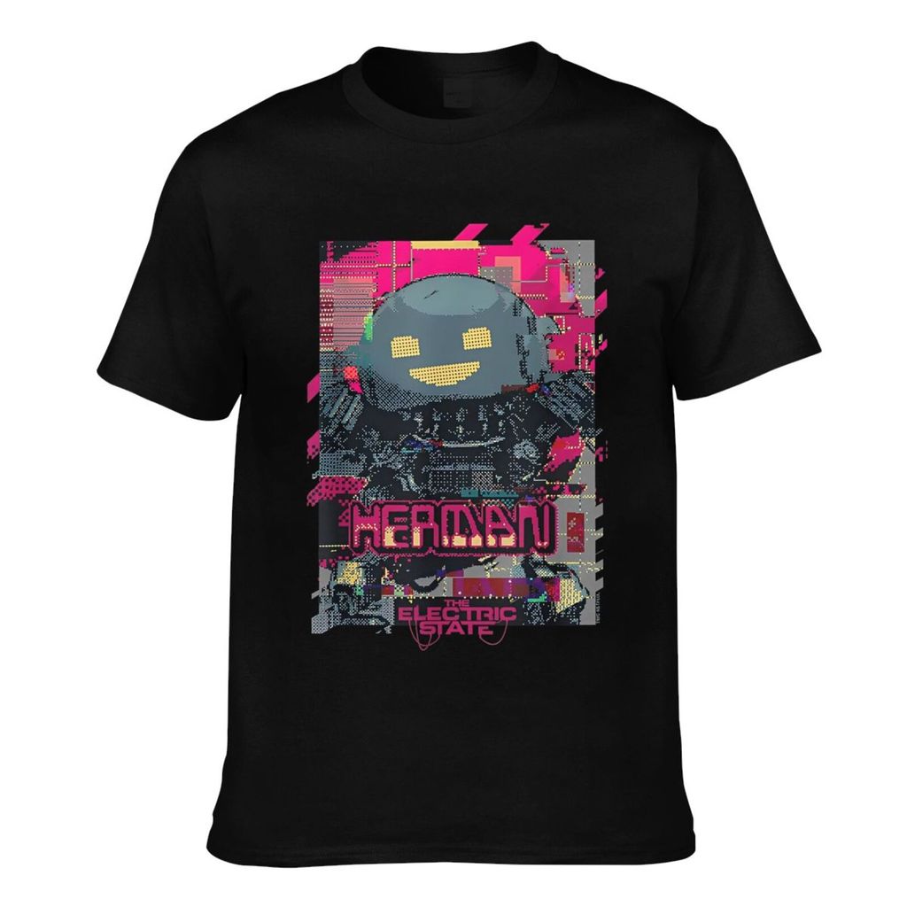 Camiseta Legal De Verão The Electric State Herman Glitched Out Masculina De Boa Qualidade