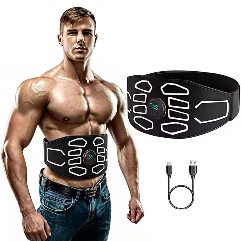 Cinto De Tonificação Abdominal Inteligente , 120cm , Estimulador Muscular , Toner Massageador Corporal , Carga USB , Per