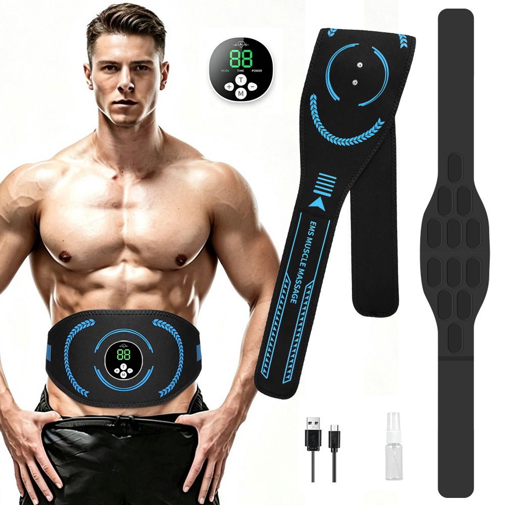 Cinto De Tonificação Abdominal Toner Muscular Com 10 Modos 39 Intensidades Carga USB Massagem Corporal Cintura Fitness M