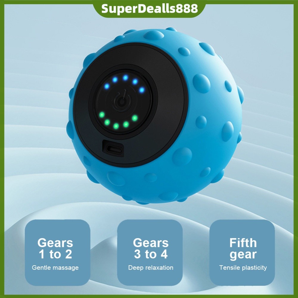 Bola De Massagem Elétrica Massageador De Mão Recarregável USB 5 Engrenagens Para Yoga Fitness Core [SuperDealls888 . br]