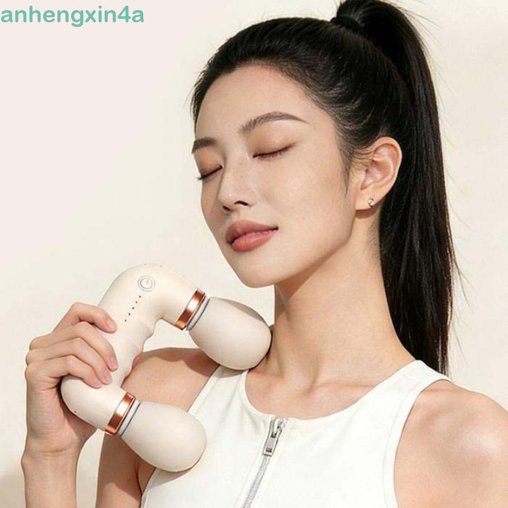 Massageador Muscular Facial ANHENGXIN , Portátil De Relaxamento De Cabeça Dupla , Recarregável Por USB