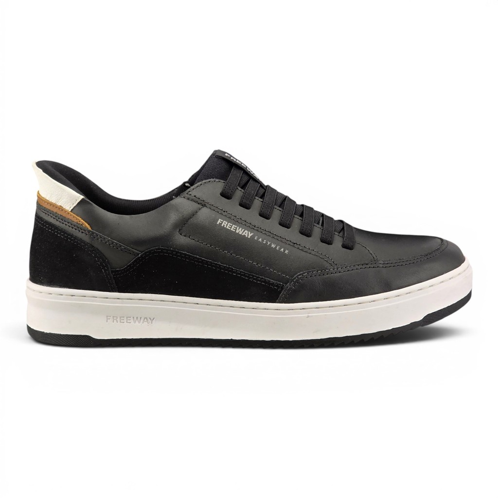 Sapatênis Freeway Couro lateral camurça Automatic calça fácil slip on tenis casual