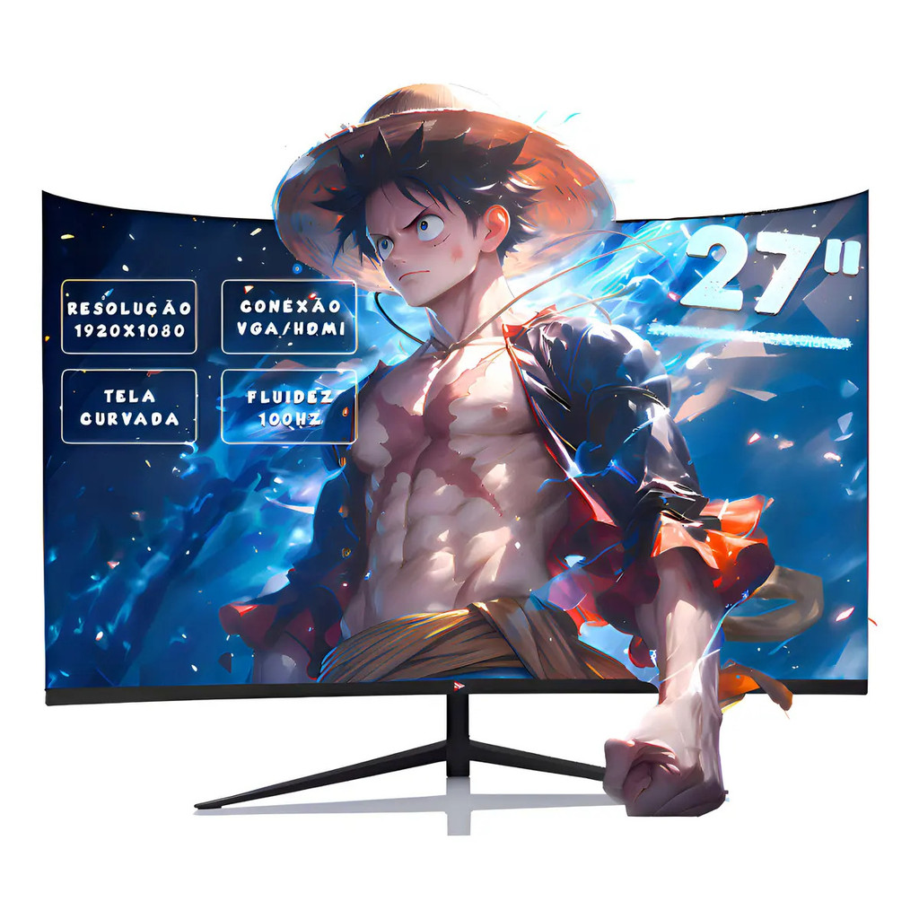 Monitor Gaming Series 1ms Full Hd Tela Led Curva 27'' 100hz Preto