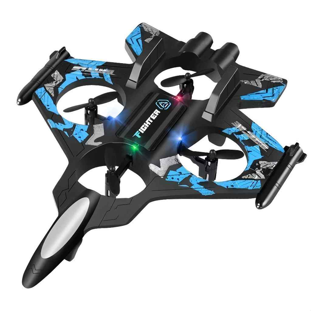 Avião Drone de Combate com Controle Remoto 2.4GHz,4 Motores, Ideal para Crianças
