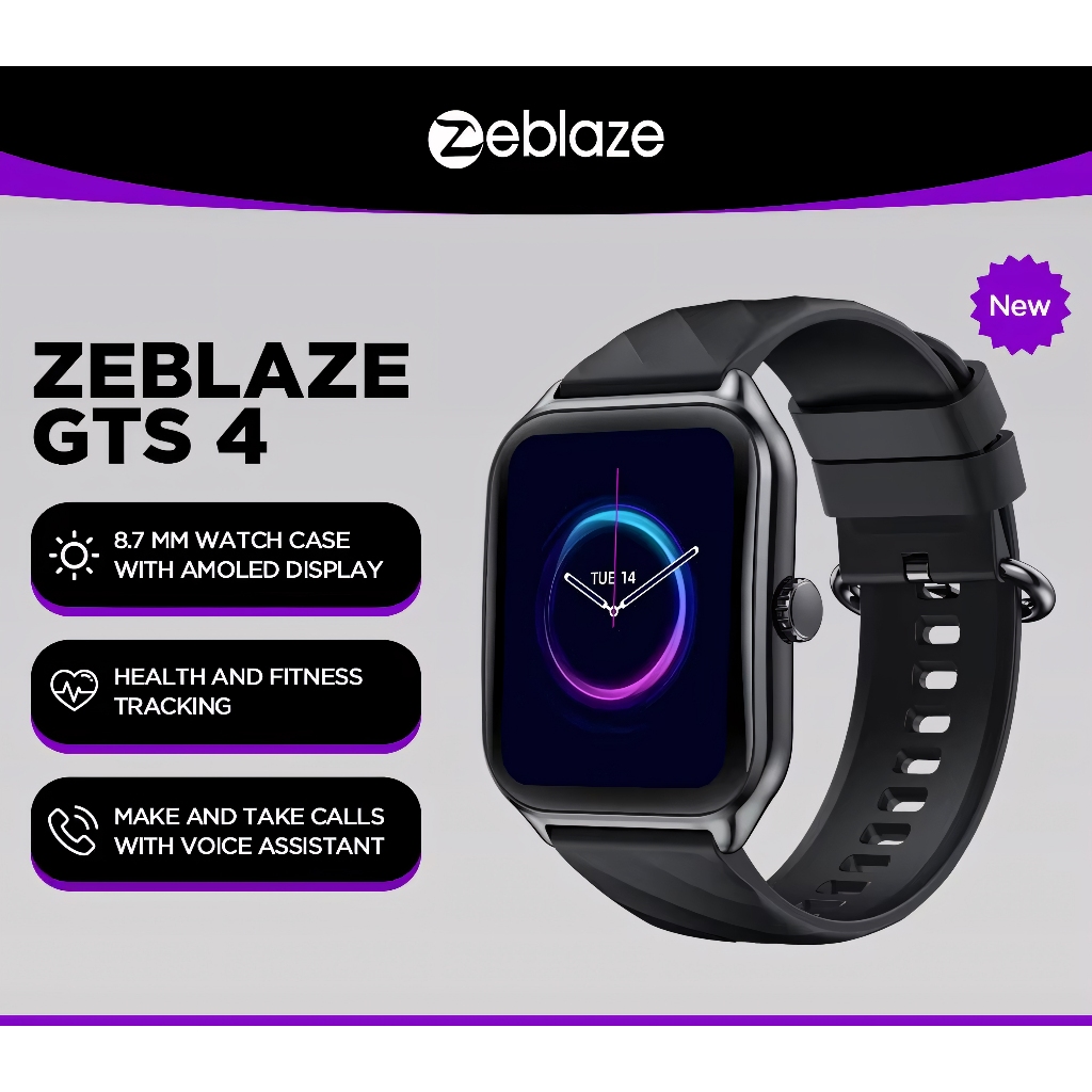 Smartwatch Zeblaze GTS 4 Com Tela AMOLED 1.94 - Chamadas de Voz, Mais de 100 Modos Esportivos e SpO2