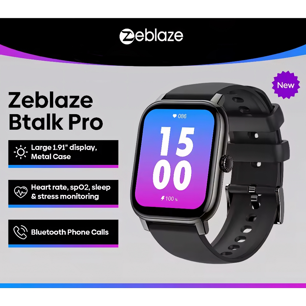 Smartwatch Zeblaze Btalk PRO Com Tela 1.91'' Chamadas Bluetooth e Múltiplos Modos de Esporte e Saúde