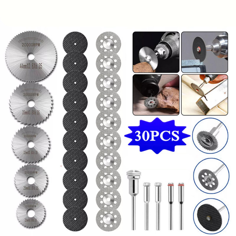 Kit 30 peças Disco Serra Circular Madeira Retifica E Furadeira Parafusadeira Conjunto de mini 4.88 Variação: