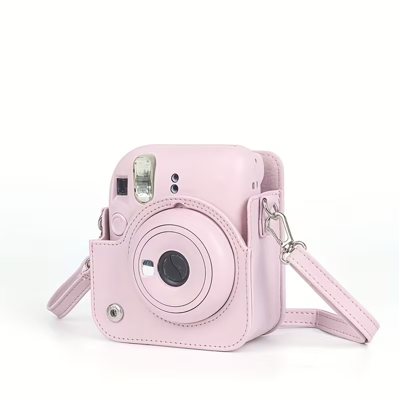 Bolsa Estojo Protetor de Couro para Câmer Fujifilm Instax Mini 12, C/ Alça de Ombro Ajustável/Removível Vendido(s) - Rox