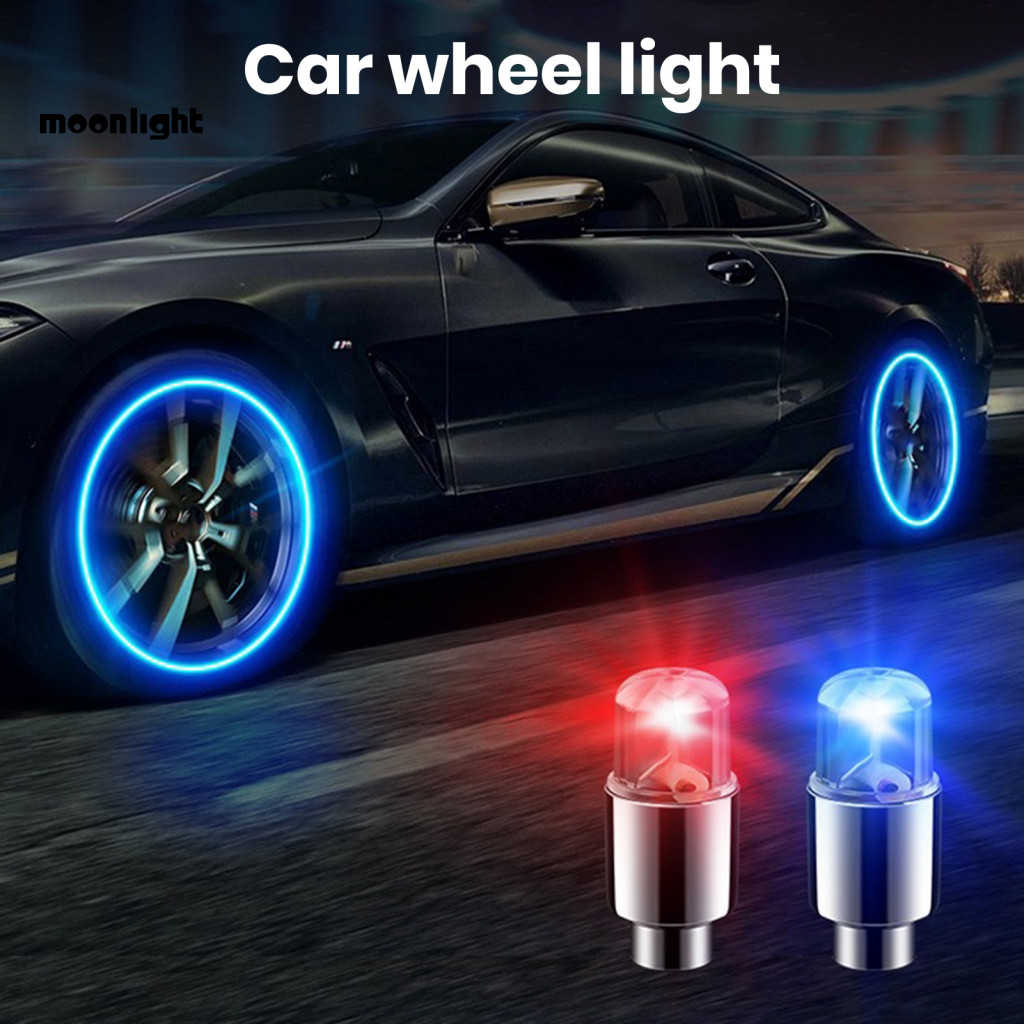 8pcs Led Car Tire Valve Caps Luminous Waterproof Auto On/off Bright Wheel Hub Lights Universal Fit for Motorcycle Bicycl